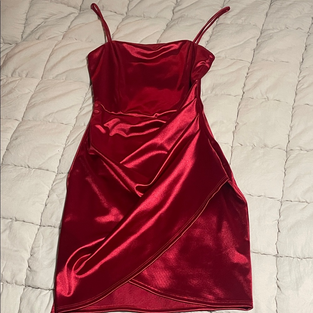 Windsor Scarlet Satin Mini Dress